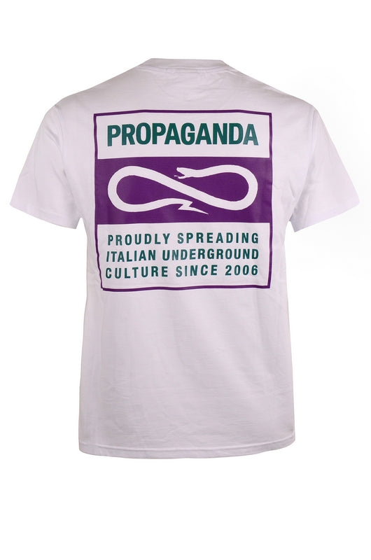 T-Shirt Bianca con Loghi Viola