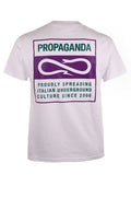 T-Shirt Bianca con Loghi Viola