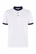 Polo Bianca con Colletto Blu Uomo