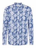 Camicia Uomo Fiorita Blu