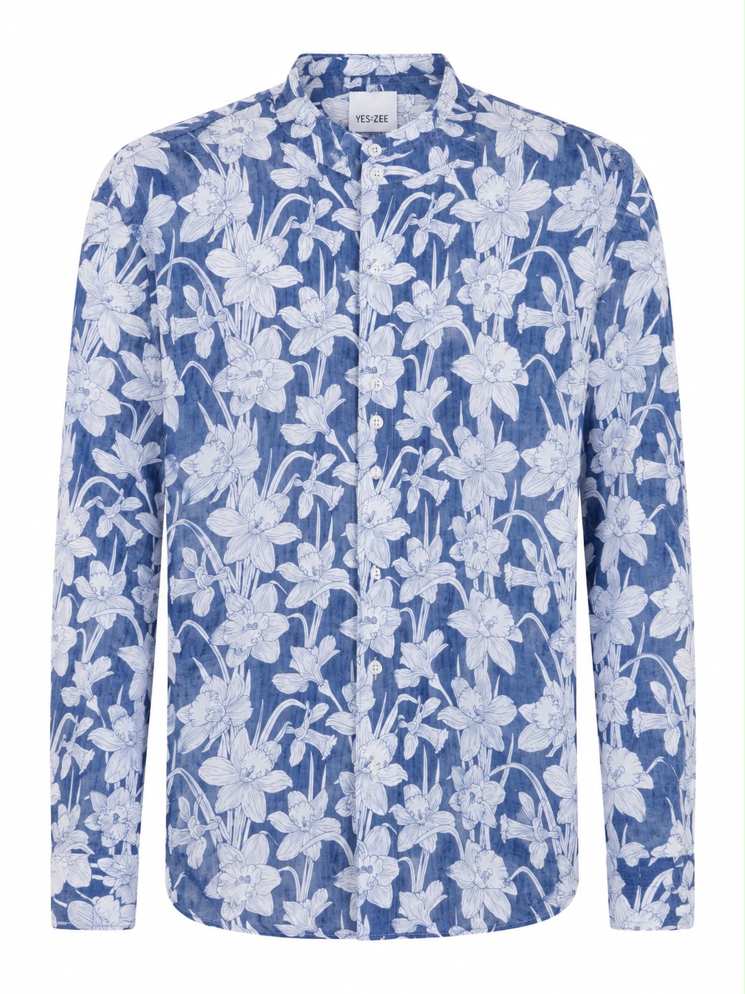 Camicia Uomo Fiorita Blu