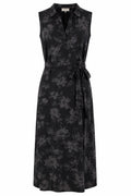 Vestito Elegante Donna Nero Fiorito