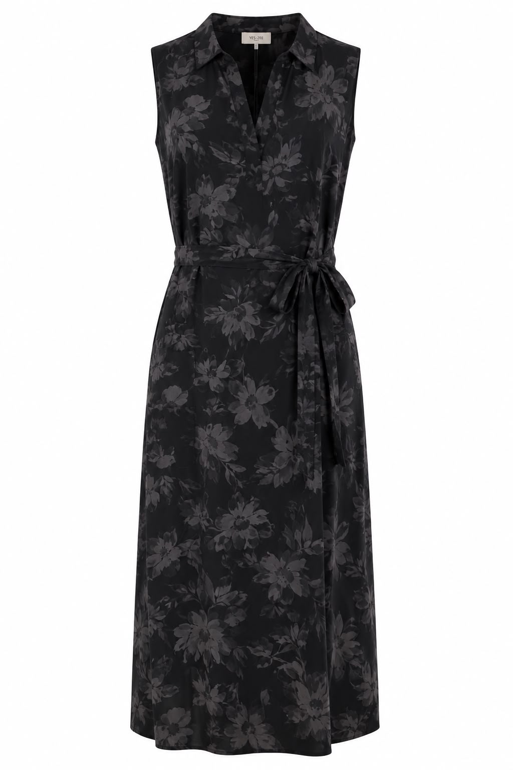 Vestito Elegante Donna Nero Fiorito